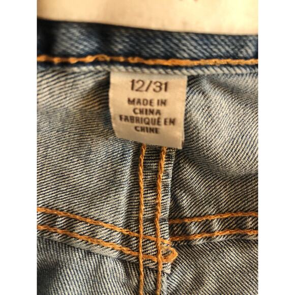 Vintage X‎ America Womens Sz 12 High Waist Skinny Crop Jeans Button Fly Distress - Picture 8 of 9